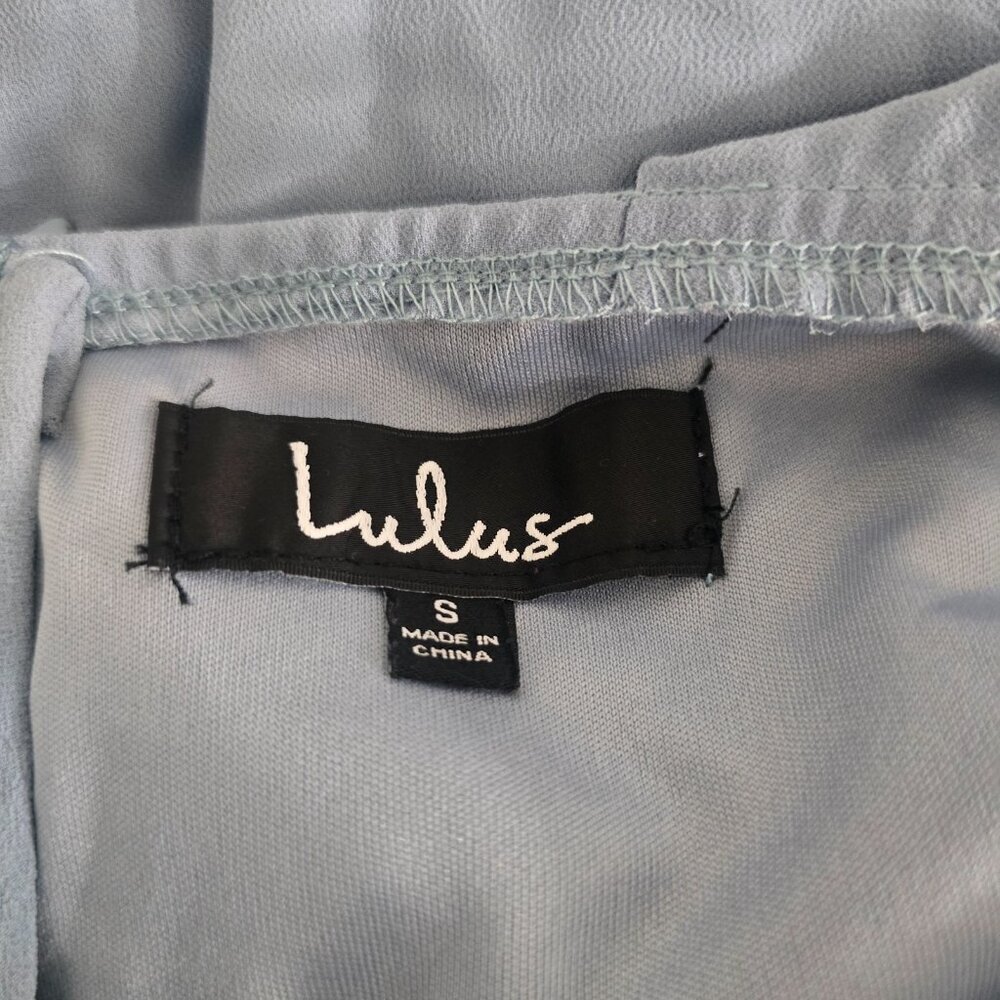 Lulus Air of Romance Maxi Dress Women Small Blue Halter Neck Bridesmaid Party - Picture 7 of 9